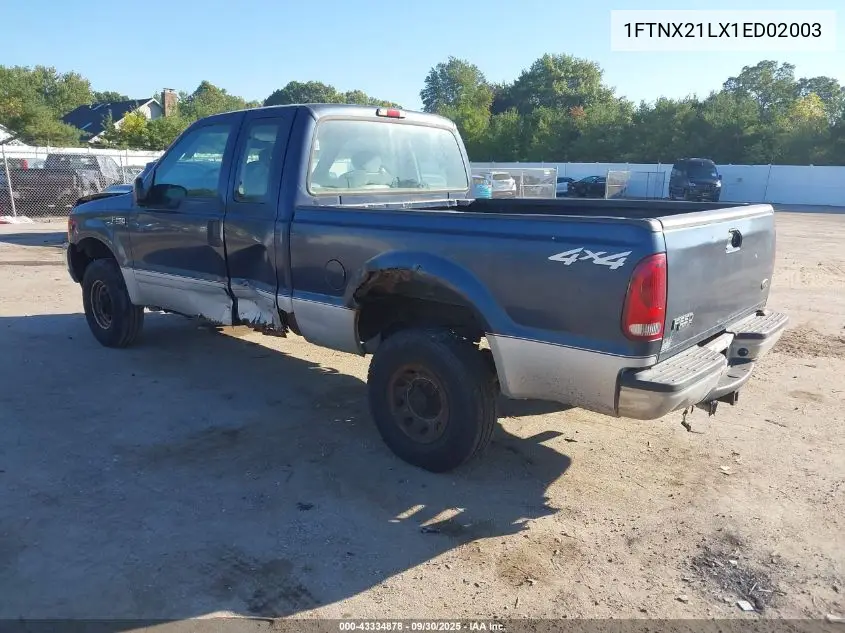 1FTNX21LX1ED02003 2001 Ford F-250 Lariat/Xl/Xlt