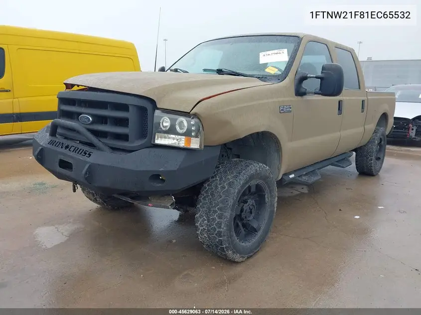 2001 Ford F-250 Lariat/Xl/Xlt VIN: 1FTNW21F81EC65532 Lot: 45629063