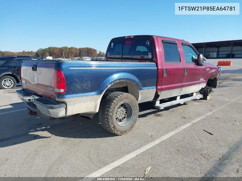 1FTSW21P85EA64781 2005 Ford F-250 Lariat/Xl/Xlt