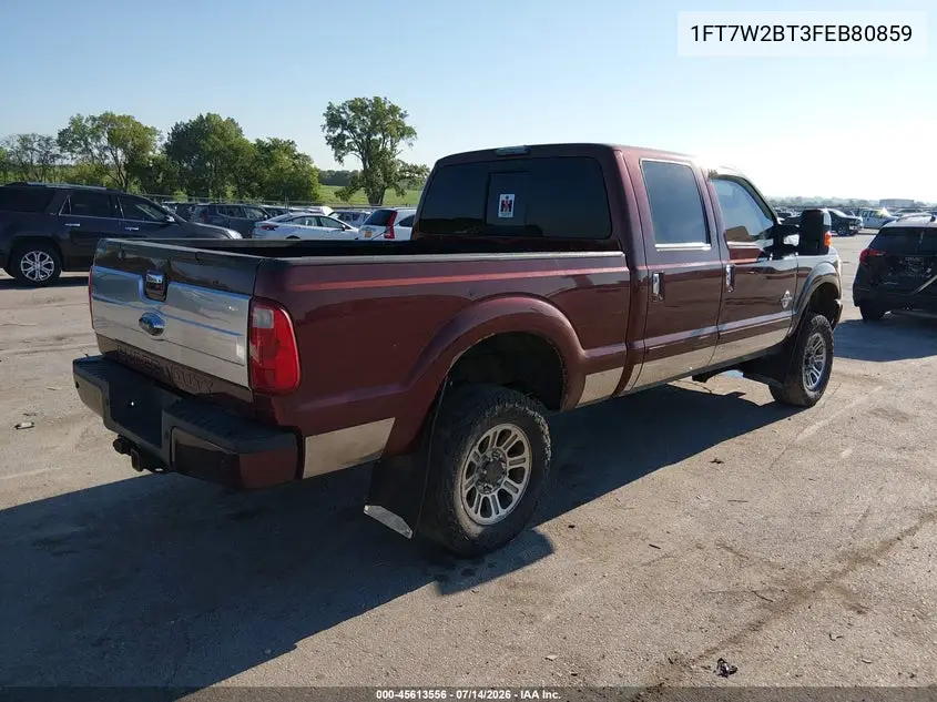 2015 Ford F-250 Lariat VIN: 1FT7W2BT3FEB80859 Lot: 45613556