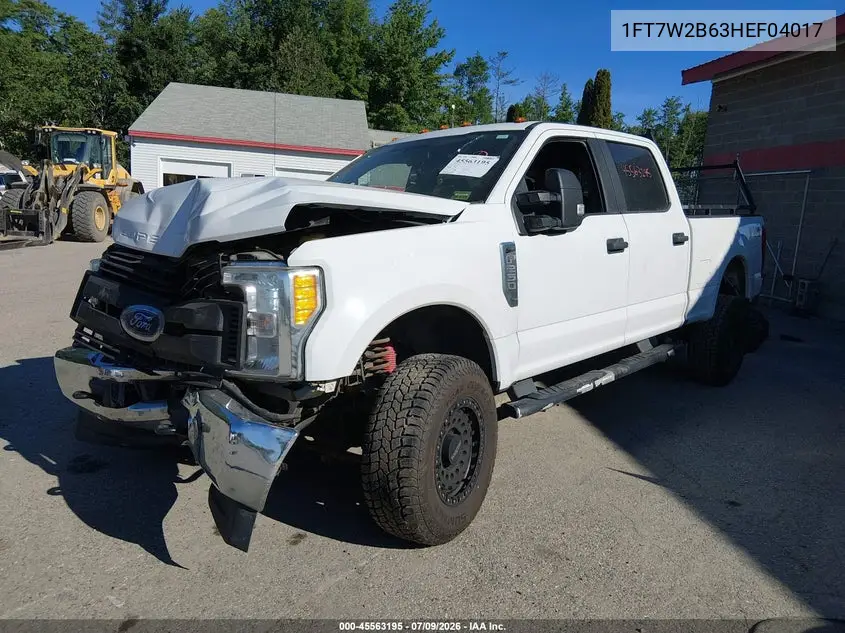 2017 Ford F-250 Xl VIN: 1FT7W2B63HEF04017 Lot: 45563195