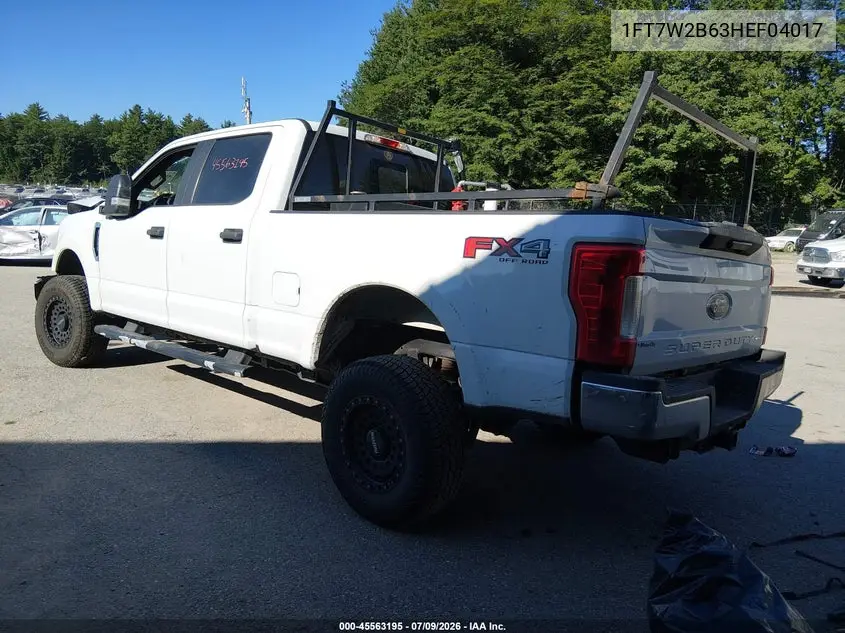 2017 Ford F-250 Xl VIN: 1FT7W2B63HEF04017 Lot: 45563195