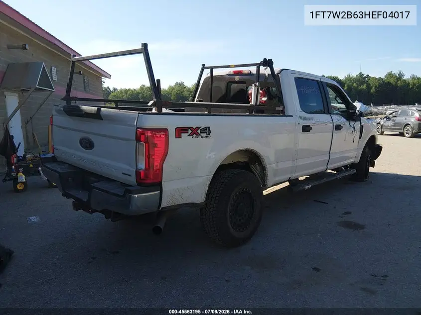 2017 Ford F-250 Xl VIN: 1FT7W2B63HEF04017 Lot: 45563195