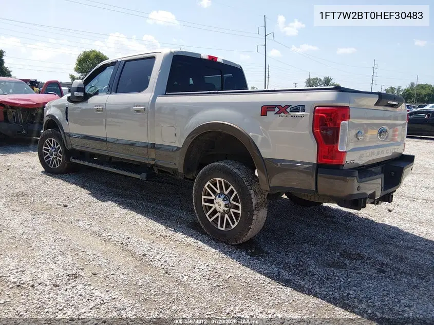 2017 Ford F-250 King Ranch VIN: 1FT7W2BT0HEF30483 Lot: 45674012