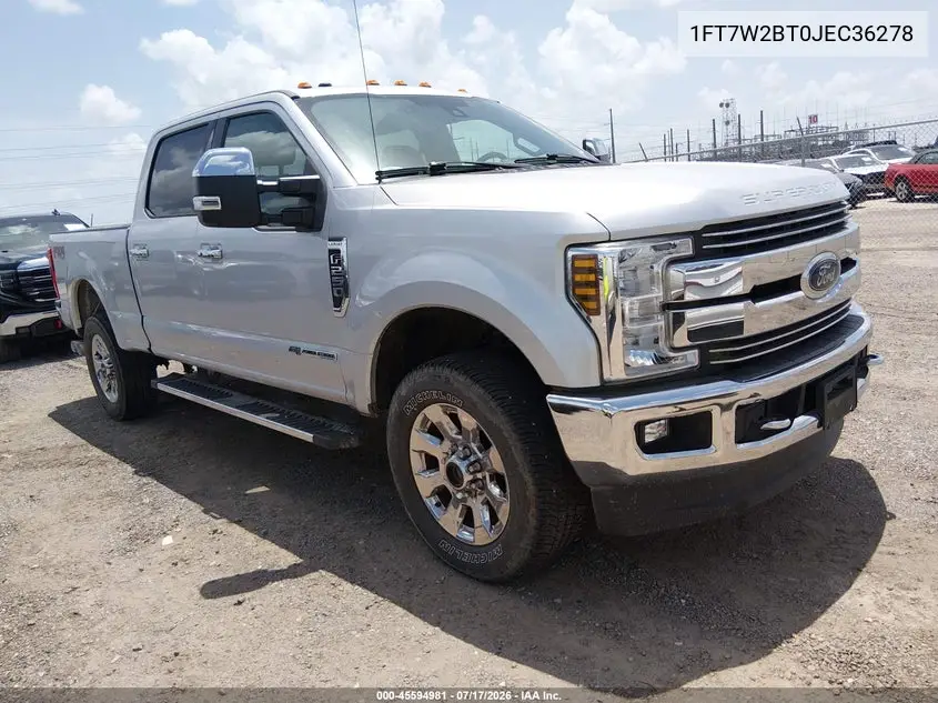 2018 Ford F-250 Lariat VIN: 1FT7W2BT0JEC36278 Lot: 45594981