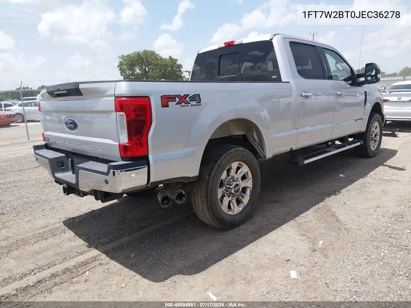 2018 Ford F-250 Lariat VIN: 1FT7W2BT0JEC36278 Lot: 45594981