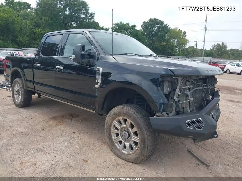 2018 Ford F-250 Limited VIN: 1FT7W2BT5JEB81293 Lot: 45595360