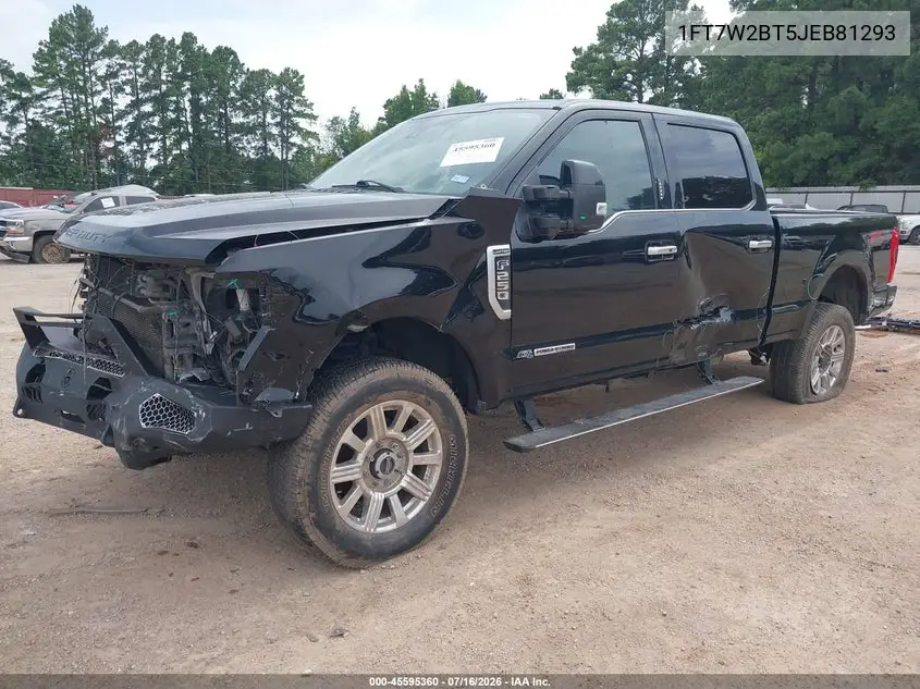 2018 Ford F-250 Limited VIN: 1FT7W2BT5JEB81293 Lot: 45595360