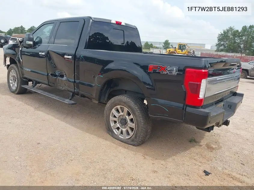 2018 Ford F-250 Limited VIN: 1FT7W2BT5JEB81293 Lot: 45595360