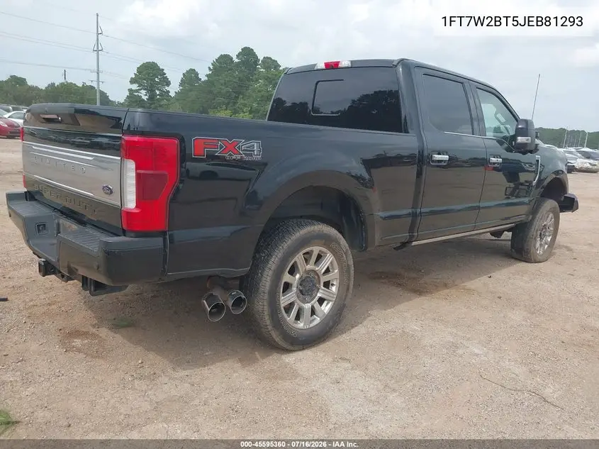 2018 Ford F-250 Limited VIN: 1FT7W2BT5JEB81293 Lot: 45595360