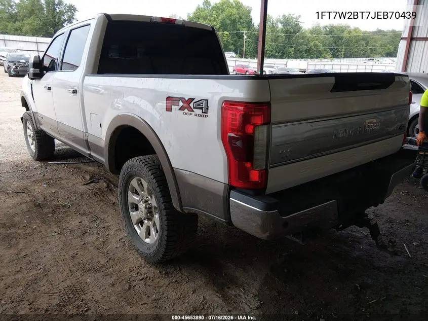 2018 Ford F-250 King Ranch VIN: 1FT7W2BT7JEB70439 Lot: 45653890