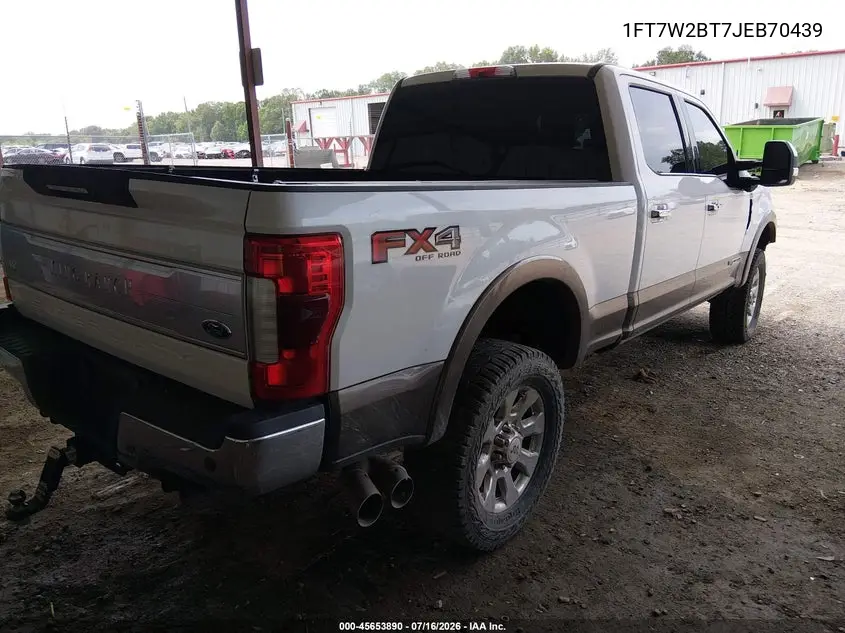 2018 Ford F-250 King Ranch VIN: 1FT7W2BT7JEB70439 Lot: 45653890