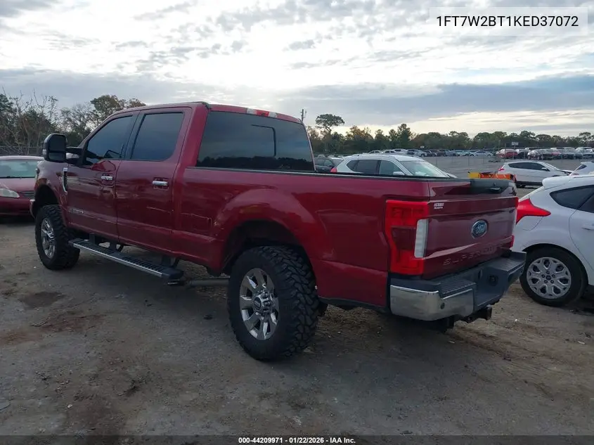 2019 Ford F-250 Lariat VIN: 1FT7W2BT1KED37072 Lot: 44209971