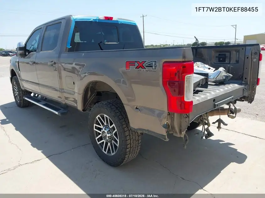 2019 Ford F-250 Lariat VIN: 1FT7W2BT0KEF88455 Lot: 45608318