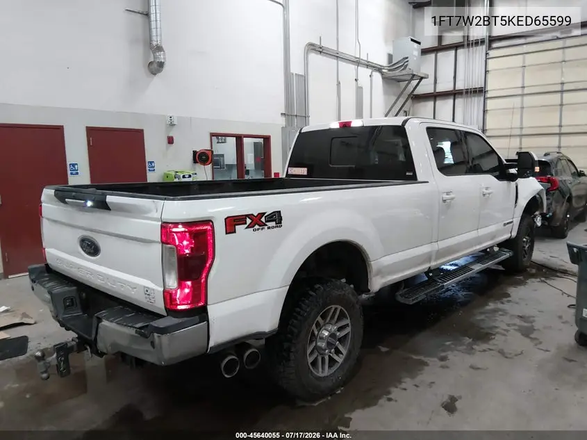 2019 Ford F-250 Lariat VIN: 1FT7W2BT5KED65599 Lot: 45640055
