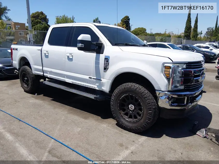 2019 Ford F-250 Lariat VIN: 1FT7W2BT9KEF16170 Lot: 45667144