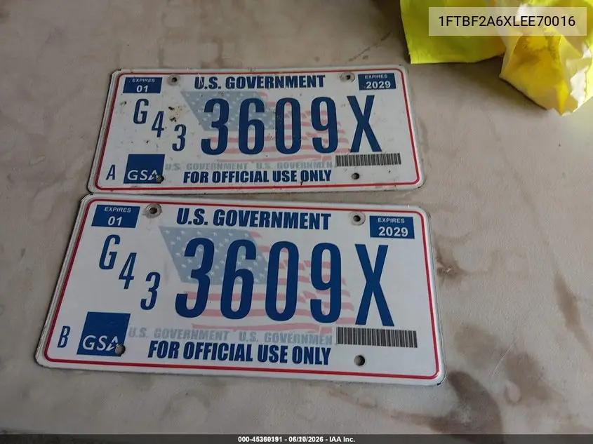 2020 Ford F-250 Xl VIN: 1FTBF2A6XLEE70016 Lot: 45360191