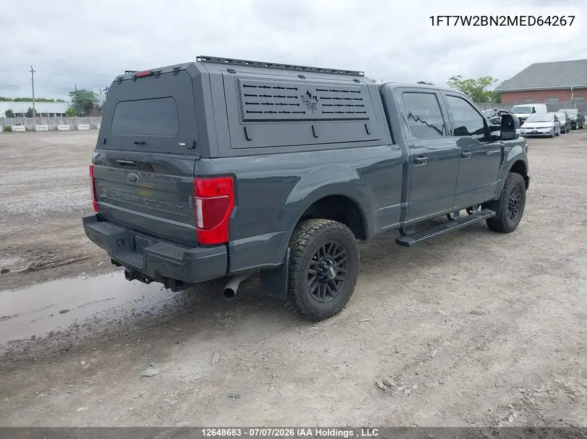 2021 Ford F-250 King Ranch/Lariat/Platinum/Xl/Xlt VIN: 1FT7W2BN2MED64267 Lot: 12648683