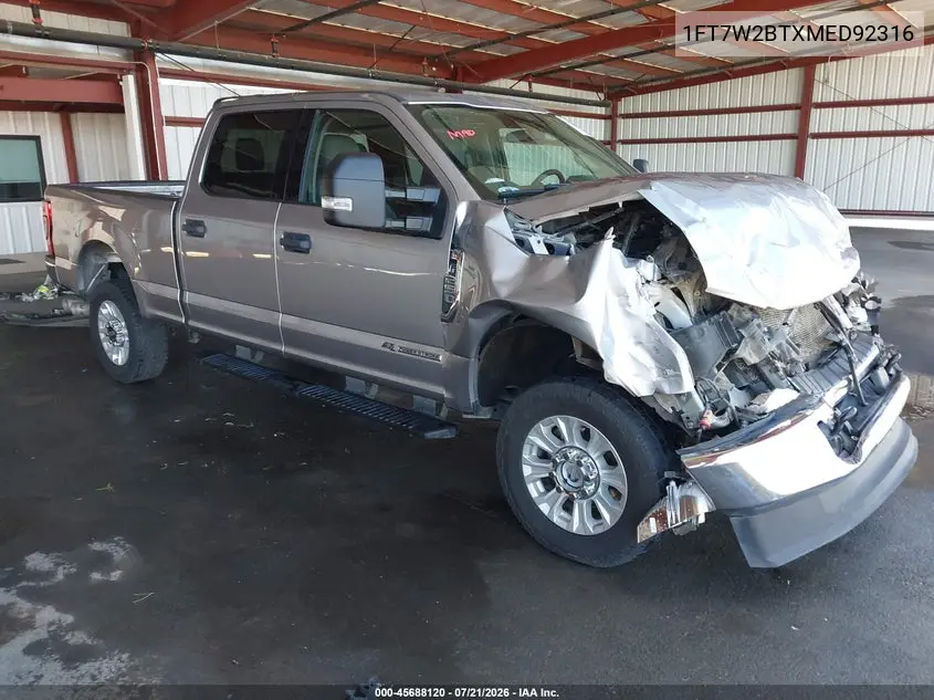 2021 Ford F-250 Xlt VIN: 1FT7W2BTXMED92316 Lot: 45688120