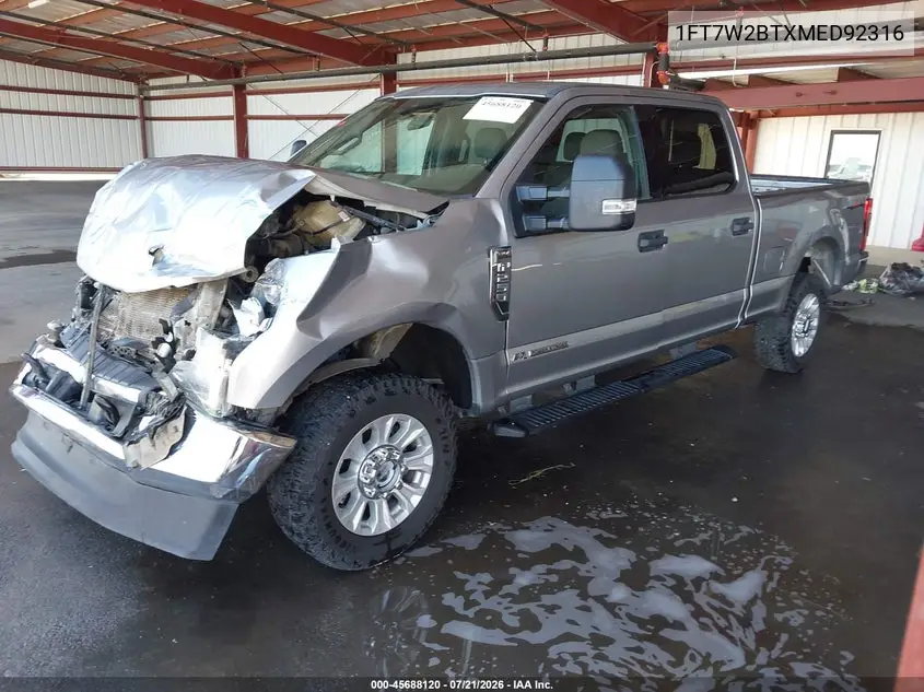 2021 Ford F-250 Xlt VIN: 1FT7W2BTXMED92316 Lot: 45688120