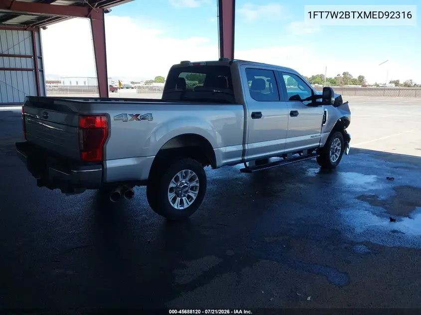 2021 Ford F-250 Xlt VIN: 1FT7W2BTXMED92316 Lot: 45688120