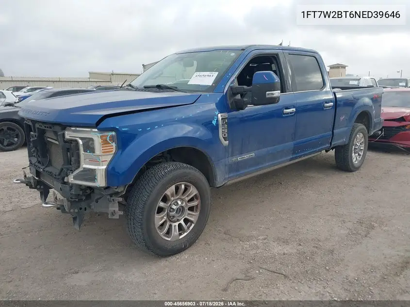 2022 Ford F-250 King Ranch/Lariat/Limited/Platinum/Xl/Xlt VIN: 1FT7W2BT6NED39646 Lot: 45656903