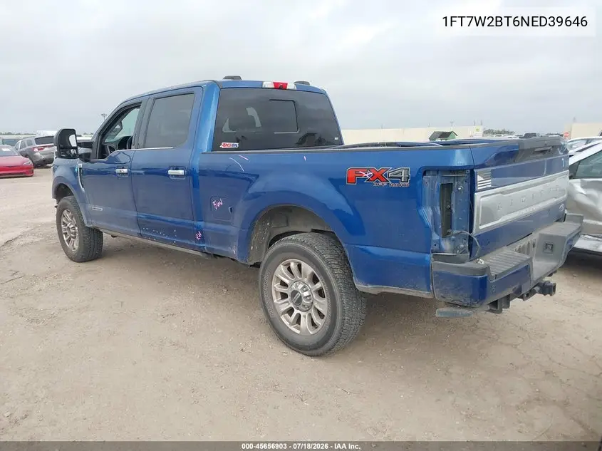 2022 Ford F-250 King Ranch/Lariat/Limited/Platinum/Xl/Xlt VIN: 1FT7W2BT6NED39646 Lot: 45656903