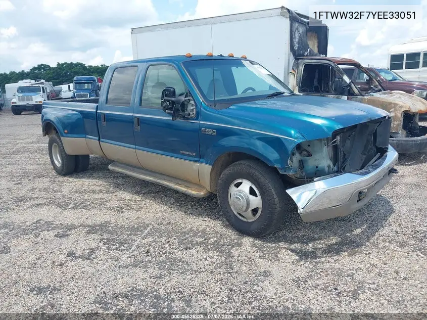 2000 Ford Super Duty F-350 Drw Lariat/Xl/Xlt VIN: 1FTWW32F7YEE33051 Lot: 45526339