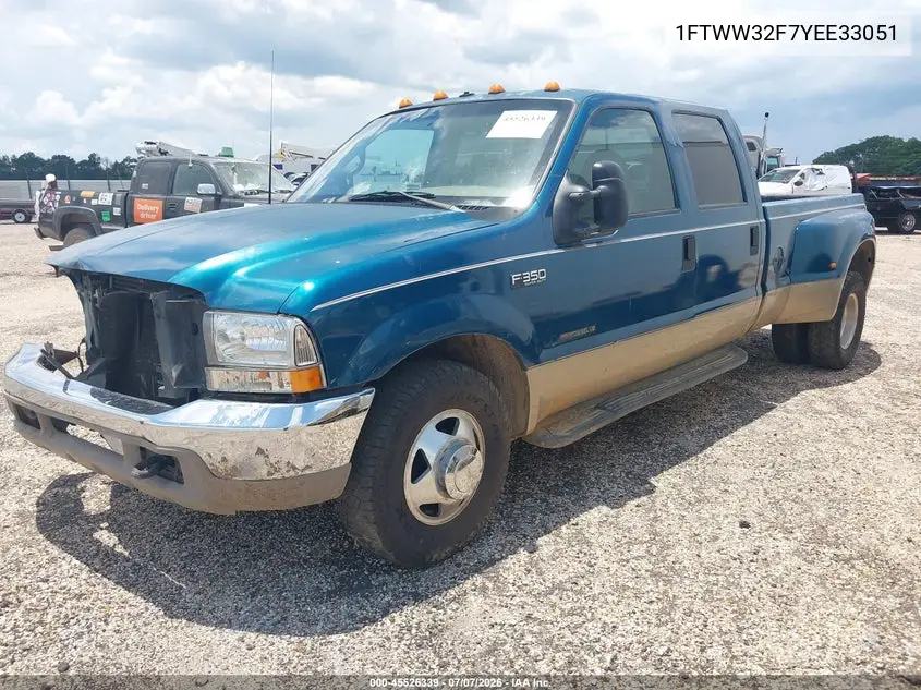 2000 Ford Super Duty F-350 Drw Lariat/Xl/Xlt VIN: 1FTWW32F7YEE33051 Lot: 45526339