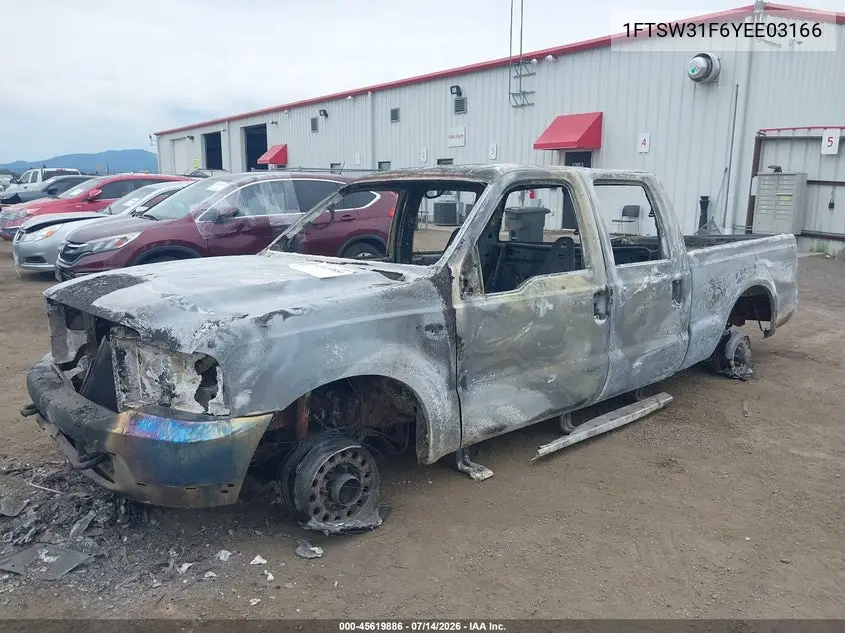 2000 Ford F-350 Lariat/Xl/Xlt VIN: 1FTSW31F6YEE03166 Lot: 45619886