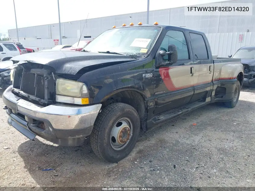 2002 Ford F-350 Lariat/Xl/Xlt VIN: 1FTWW33F82ED14320 Lot: 45549225