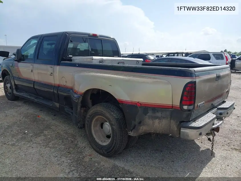 2002 Ford F-350 Lariat/Xl/Xlt VIN: 1FTWW33F82ED14320 Lot: 45549225