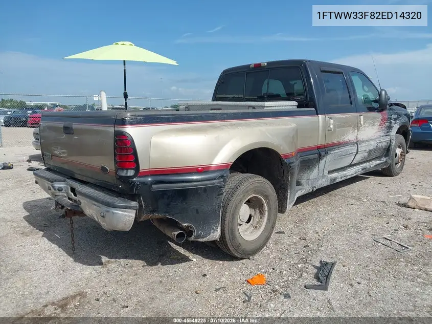 2002 Ford F-350 Lariat/Xl/Xlt VIN: 1FTWW33F82ED14320 Lot: 45549225