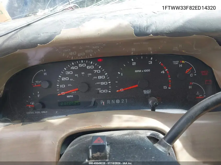 2002 Ford F-350 Lariat/Xl/Xlt VIN: 1FTWW33F82ED14320 Lot: 45549225