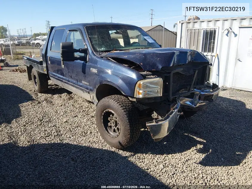 2002 Ford F-350 Lariat/Xl/Xlt VIN: 1FTSW31F22EC30219 Lot: 45590985