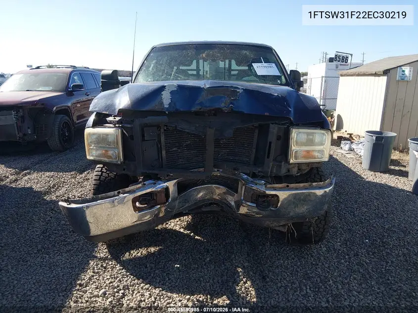 2002 Ford F-350 Lariat/Xl/Xlt VIN: 1FTSW31F22EC30219 Lot: 45590985