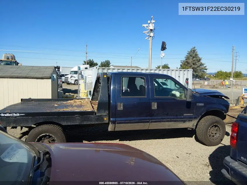 2002 Ford F-350 Lariat/Xl/Xlt VIN: 1FTSW31F22EC30219 Lot: 45590985