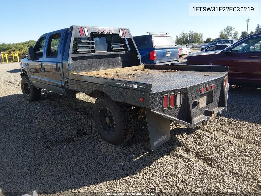 2002 Ford F-350 Lariat/Xl/Xlt VIN: 1FTSW31F22EC30219 Lot: 45590985