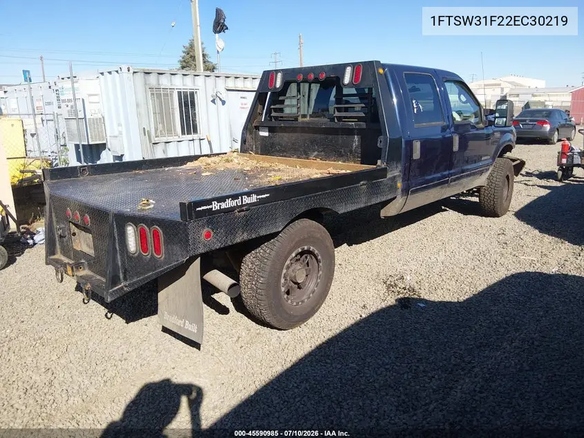 2002 Ford F-350 Lariat/Xl/Xlt VIN: 1FTSW31F22EC30219 Lot: 45590985