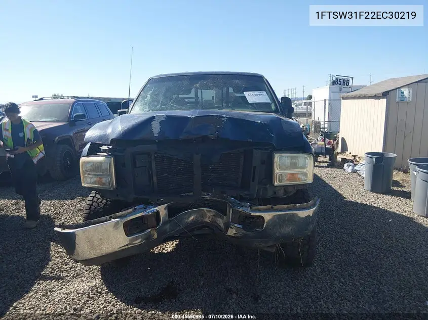 2002 Ford F-350 Lariat/Xl/Xlt VIN: 1FTSW31F22EC30219 Lot: 45590985