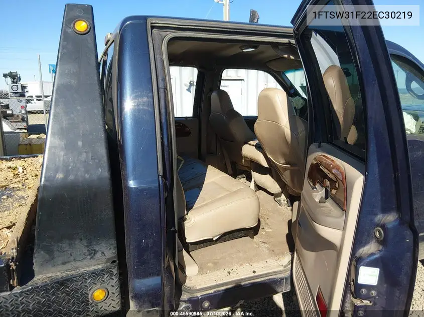 2002 Ford F-350 Lariat/Xl/Xlt VIN: 1FTSW31F22EC30219 Lot: 45590985