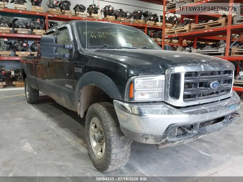 2004 Ford F350 Srw Super Duty VIN: 1FTSW31P34ED96776 Lot: 30094333