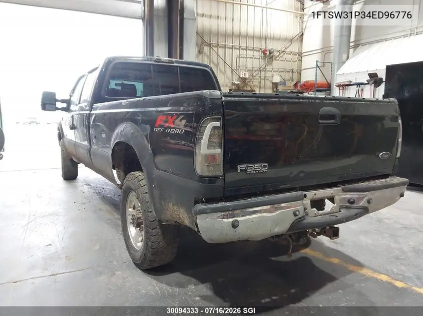 2004 Ford F350 Srw Super Duty VIN: 1FTSW31P34ED96776 Lot: 30094333