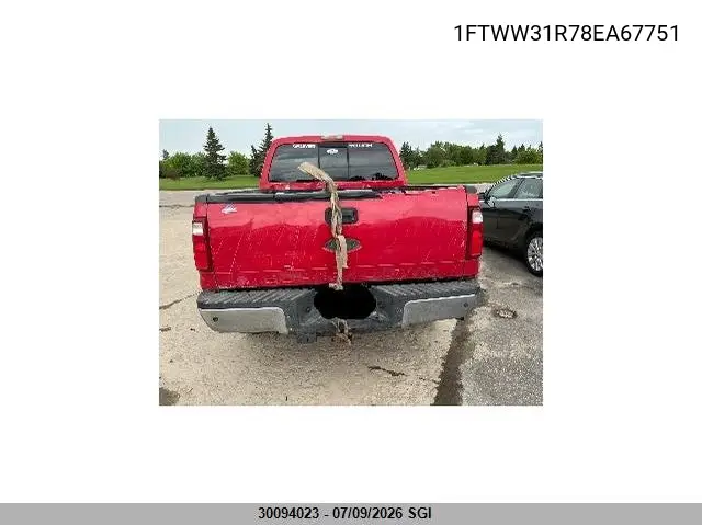 2008 Ford F350 Srw Super Duty VIN: 1FTWW31R78EA67751 Lot: 30094023