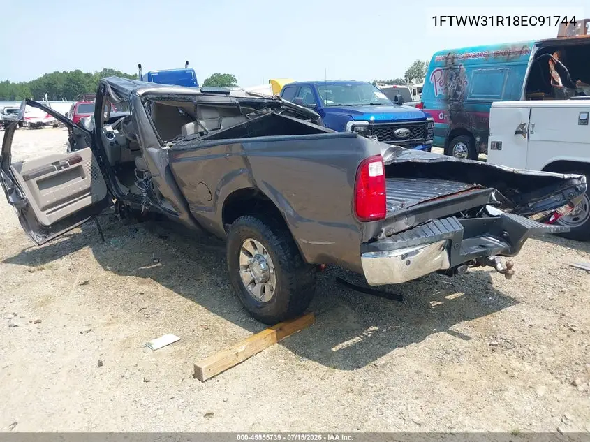 2008 Ford Super Duty F-350 Srw Lariat VIN: 1FTWW31R18EC91744 Lot: 45555739