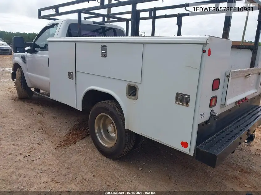 2008 Ford Super Duty F-350 Drw Xl/Xlt VIN: 1FDWF36578EE10981 Lot: 45580604