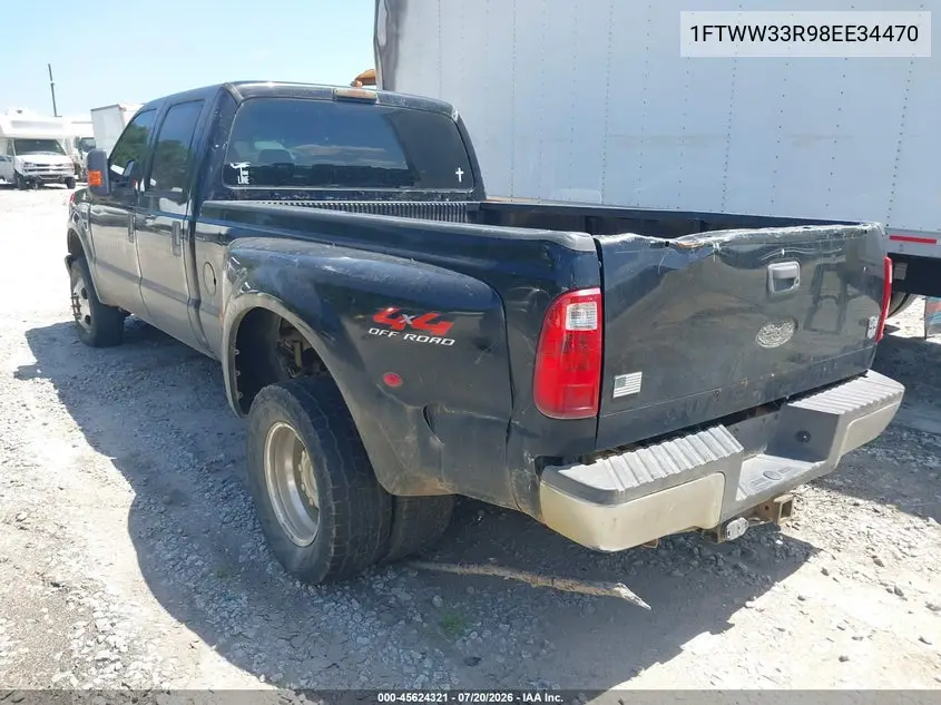 2008 Ford Super Duty F-350 Drw Fx4/King Ranch/Lariat/Xl/Xlt VIN: 1FTWW33R98EE34470 Lot: 45624321