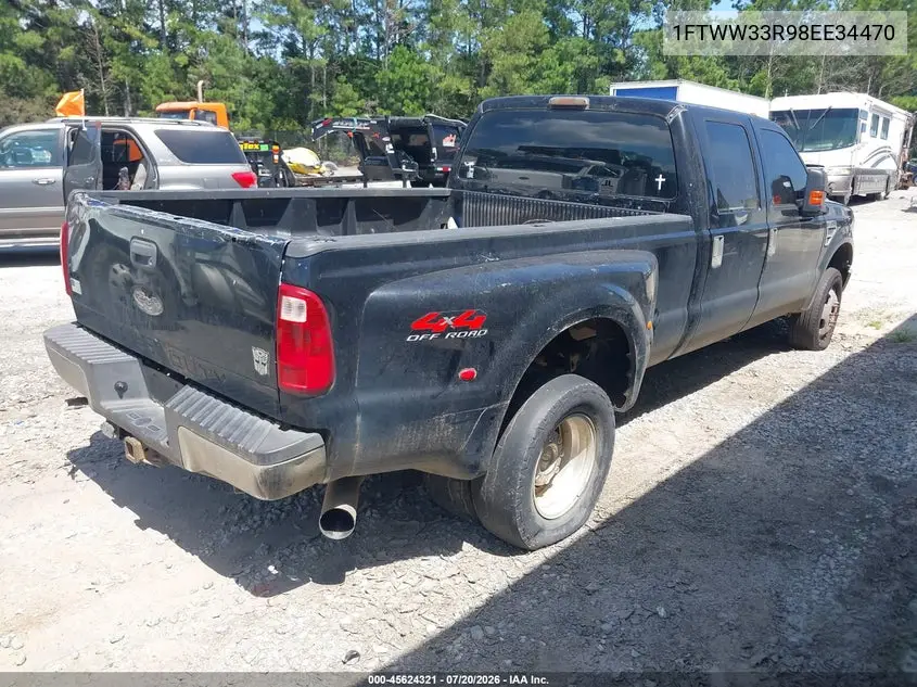 2008 Ford Super Duty F-350 Drw Fx4/King Ranch/Lariat/Xl/Xlt VIN: 1FTWW33R98EE34470 Lot: 45624321