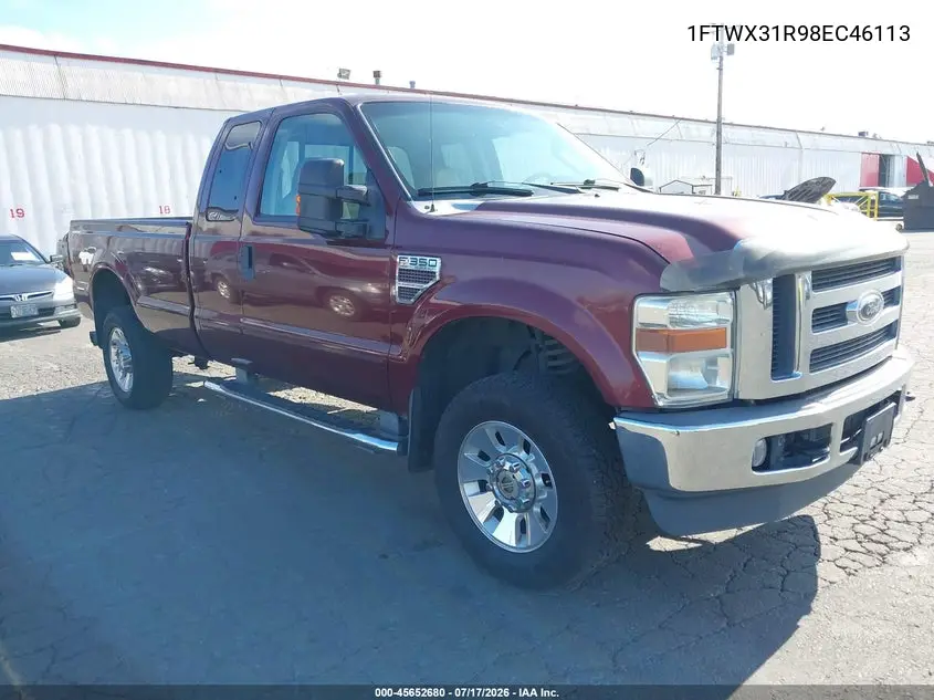 2008 Ford Super Duty F-350 Srw Fx4/Lariat/Xl/Xlt VIN: 1FTWX31R98EC46113 Lot: 45652680
