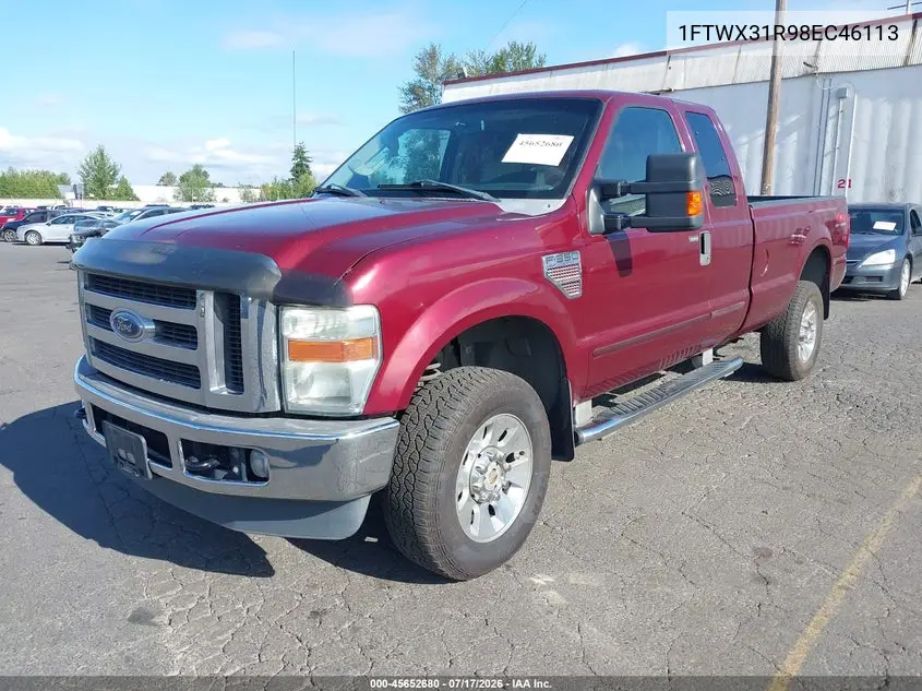 2008 Ford Super Duty F-350 Srw Fx4/Lariat/Xl/Xlt VIN: 1FTWX31R98EC46113 Lot: 45652680